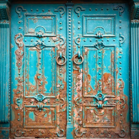 Vintage metal door